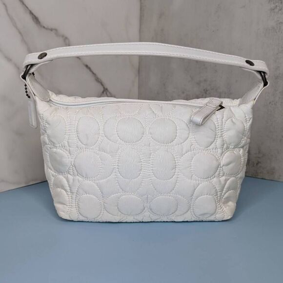 Coach Y2K Signature C Quilted White Mini Pouchette Shoulder Bag - Picture 1 of 7